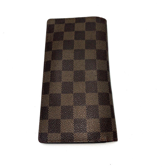 Authentic LOUIS VUITTON Damier Ebene Long Wallet Brazza Credit Cards Checkbook - Picture 15 of 16